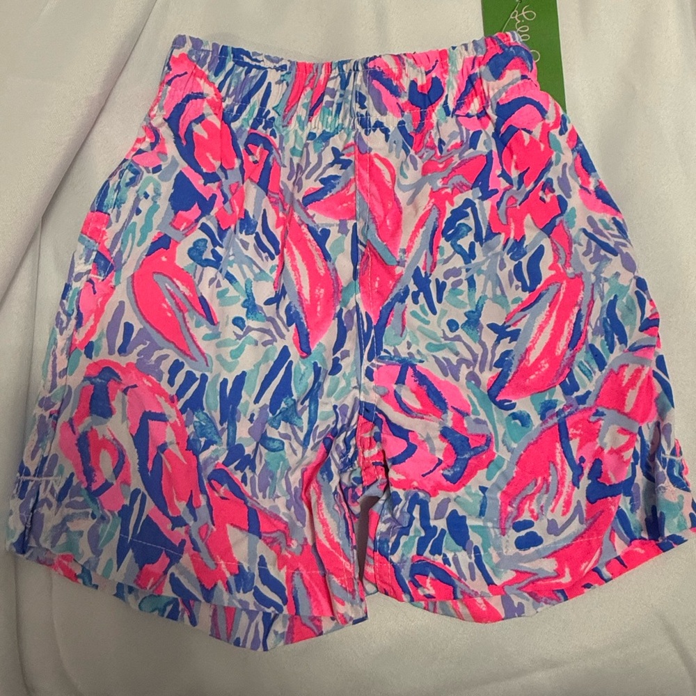 Lilly Pulitzer Boys Cracked Up Cosmic Coral junior capri trunk NWT swim